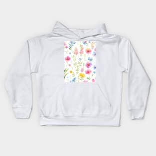 Colorful Wildflowers Pattern Kids Hoodie